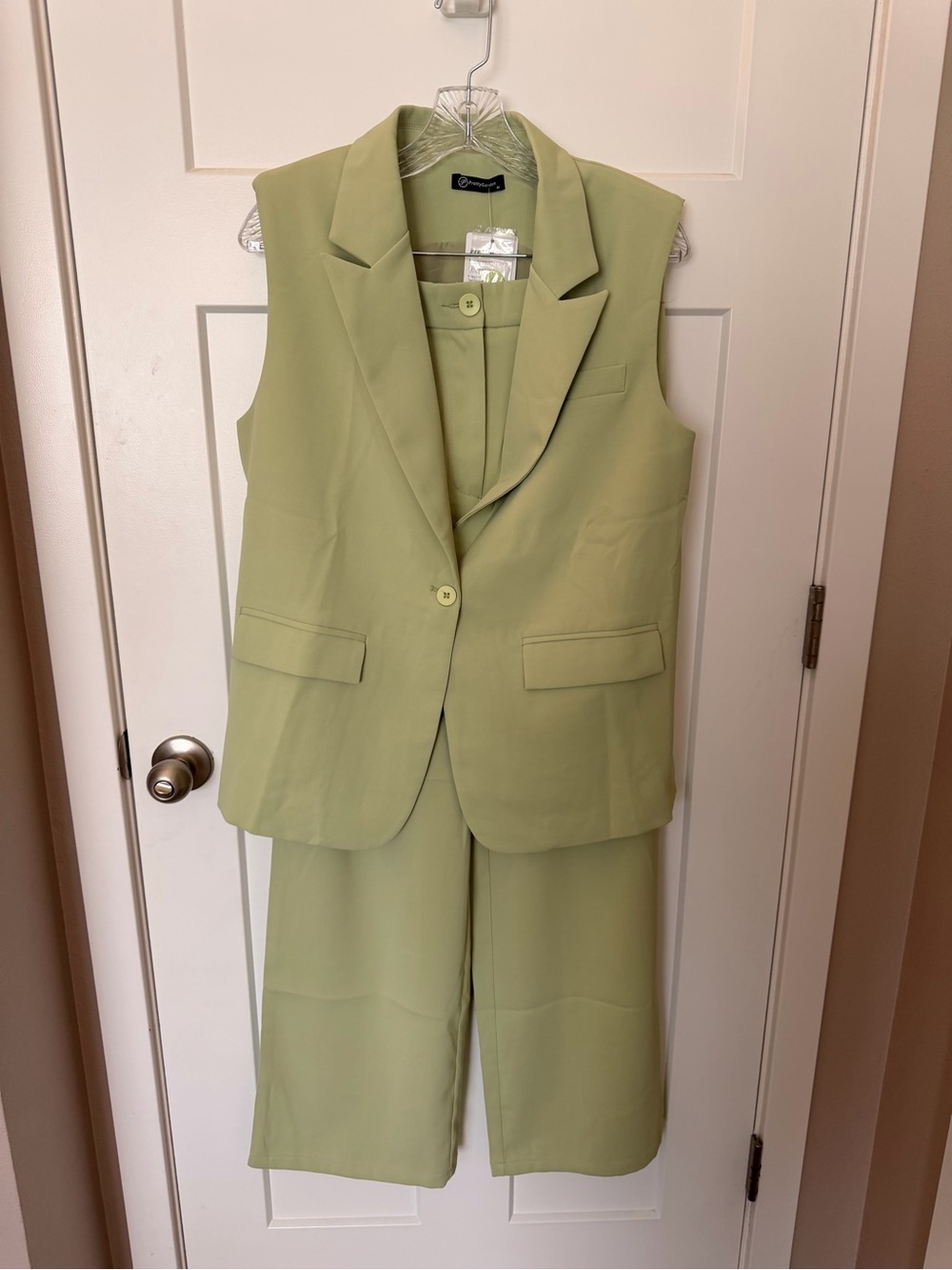 PRETTYGARDEN Sleeveless Suit Vest and Wide Leg Pant Set - Picture 3 of 6